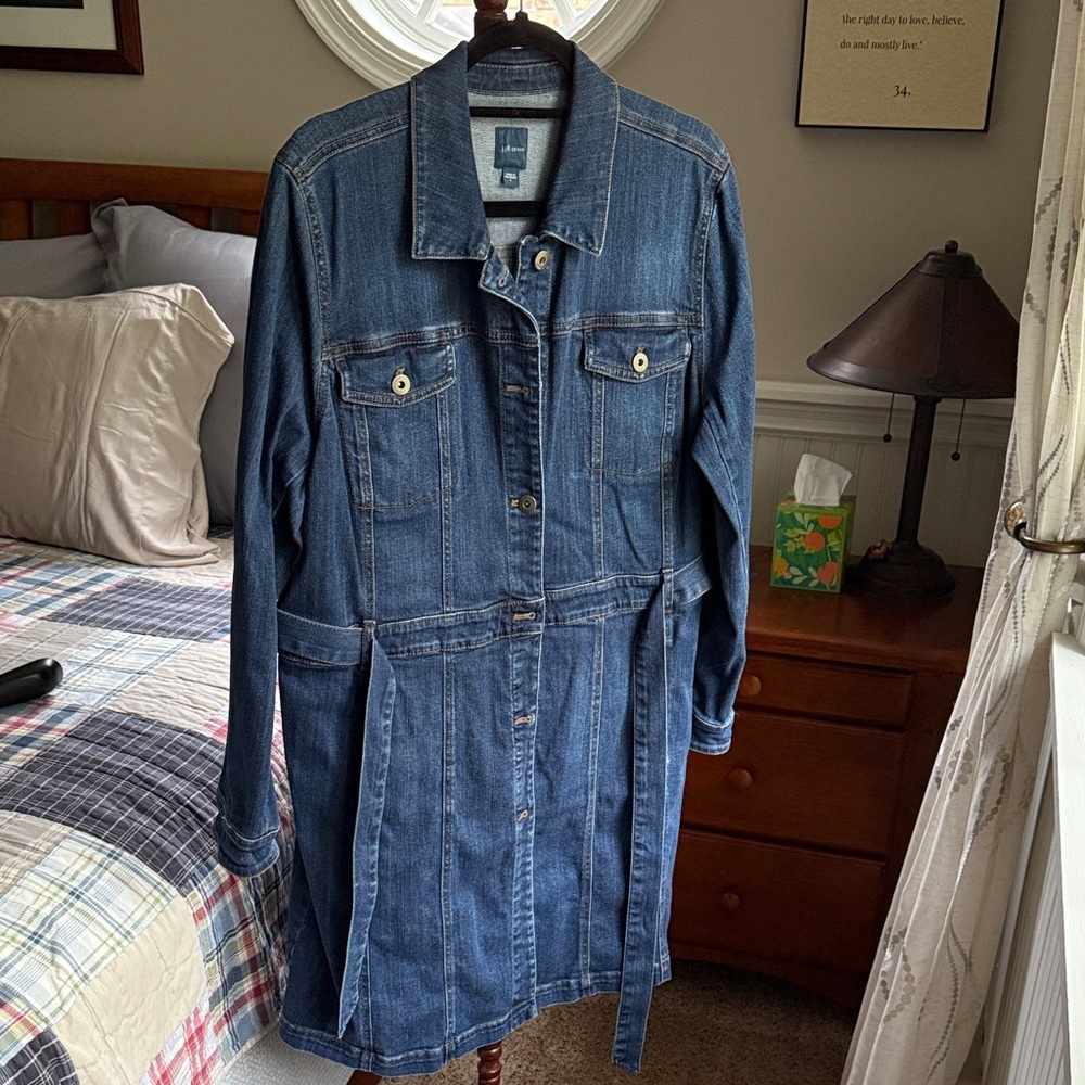 J. Jill Dark Blue Denim Belted Jacket